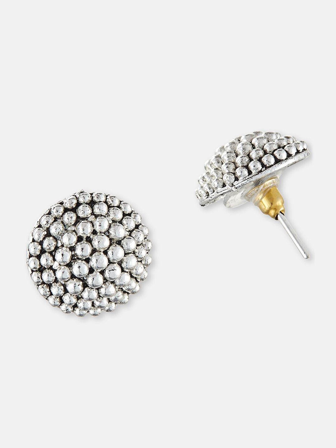ATIBELLE Set Of 2 Silver-Plated Contemporary Stud Earrings