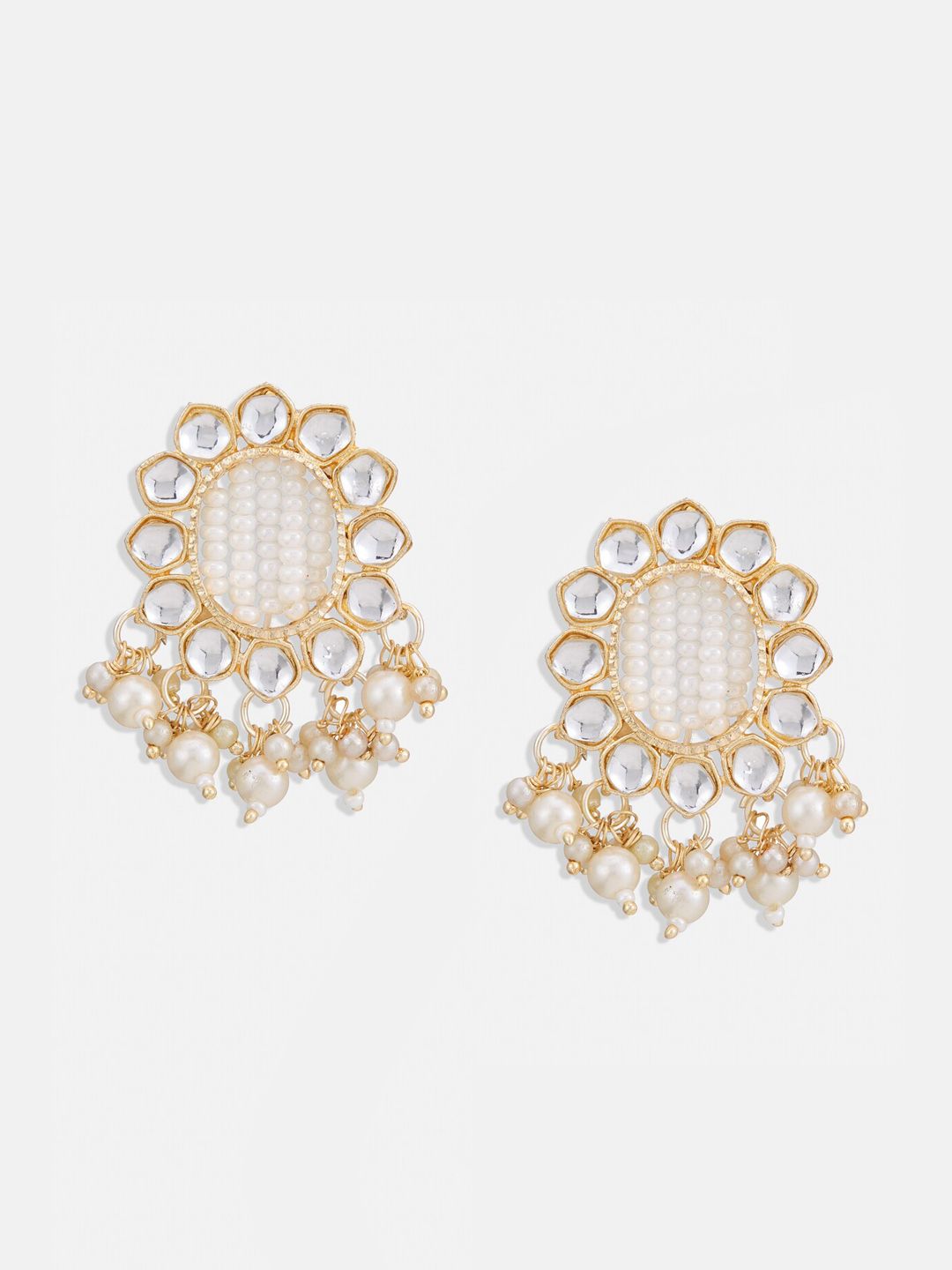 ATIBELLE Set Of 2 Gold-Plated Contemporary Chandbalis