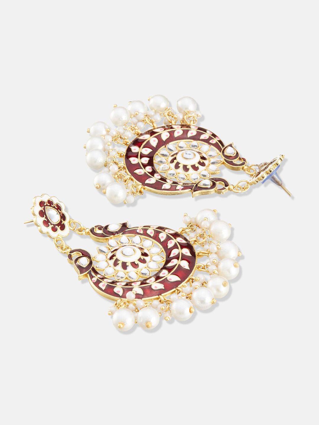 ATIBELLE Set Of 2 Gold-Plated Contemporary Chandbalis