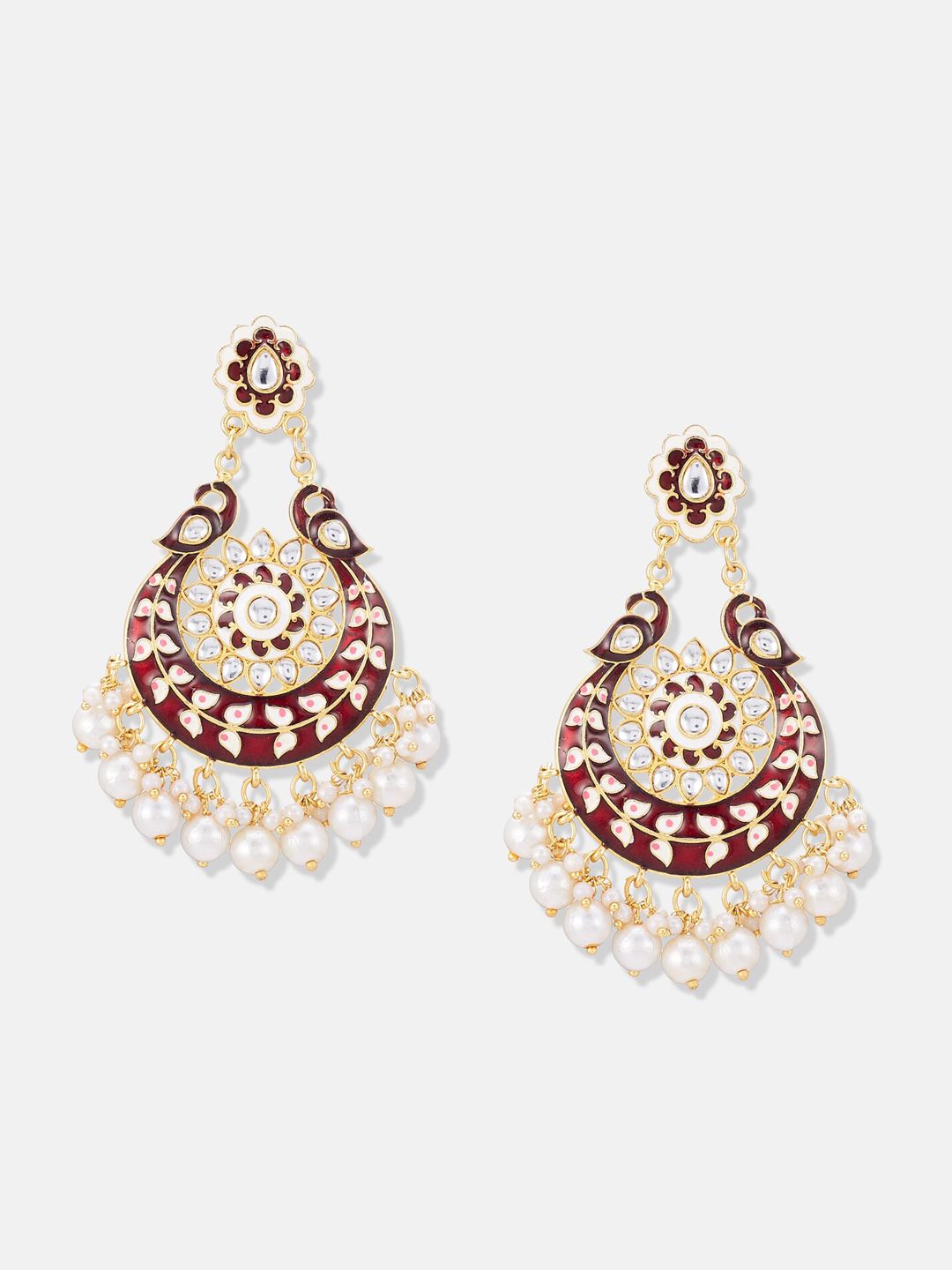 ATIBELLE Set Of 2 Gold-Plated Contemporary Chandbalis