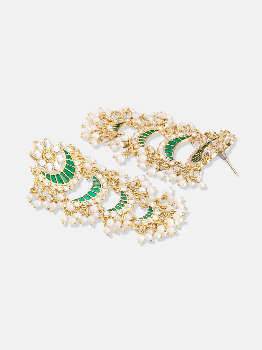 ATIBELLE Gold-Plated Kundan Chandbalis