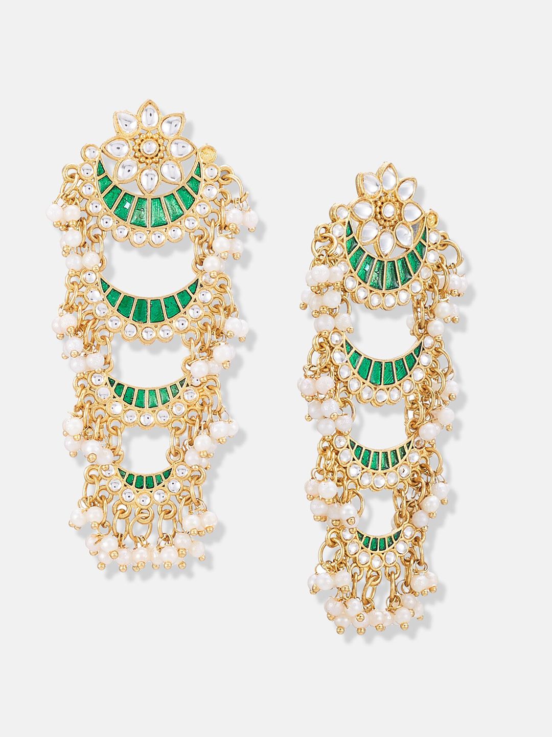 ATIBELLE Gold-Plated Kundan Chandbalis