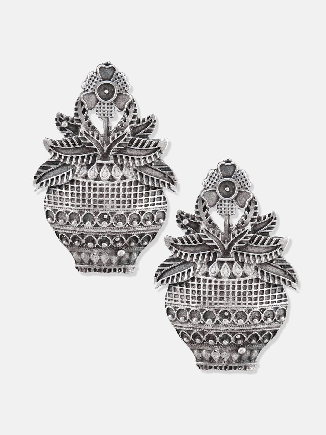 ATIBELLE Set Of 2 Silver Plated Earrings