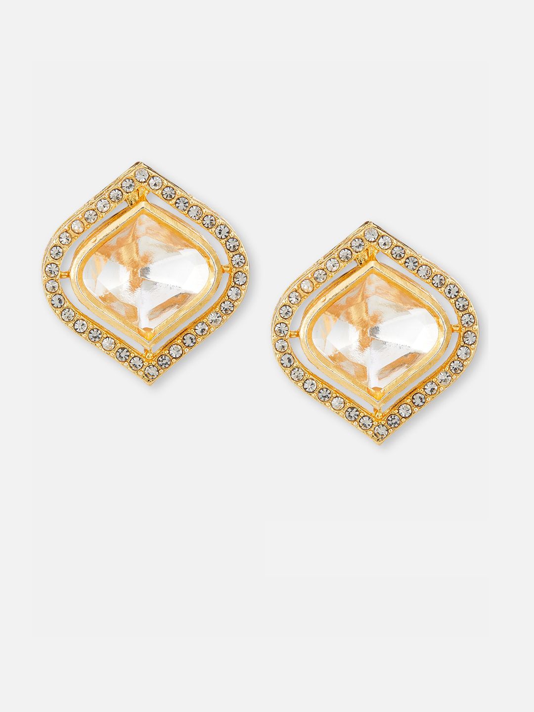 ATIBELLE Set Of 2 Gold-Plated Floral Studs Earrings