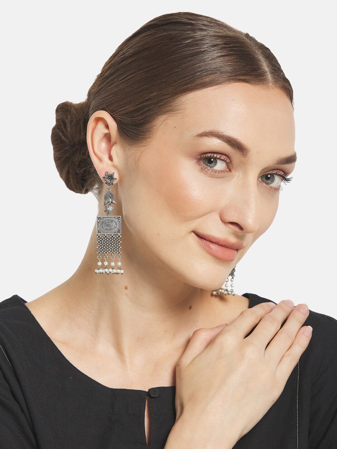 ATIBELLE Silver Plated Drop Earrings
