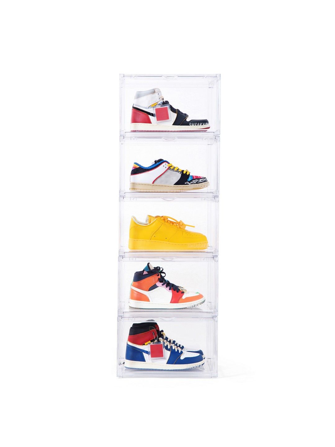 SNEAKARE Transparent 5 Pieces Crate Shoe Storage Organizers-picture-51