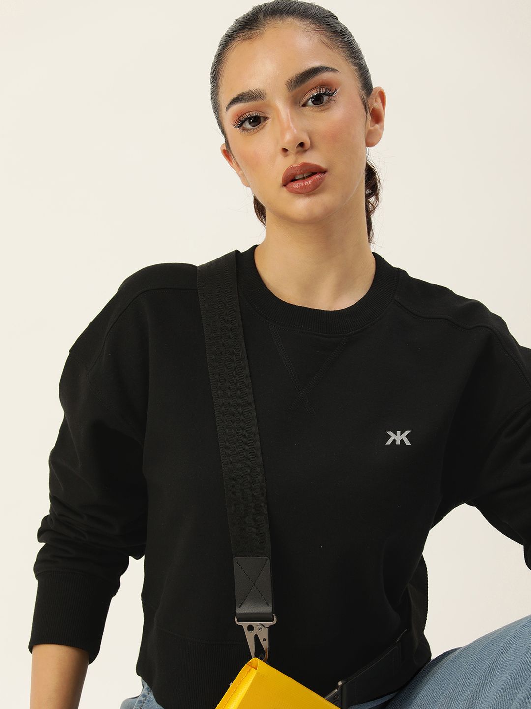 Kook N Keech Women Solid Pullover Sweatshirt-image-1