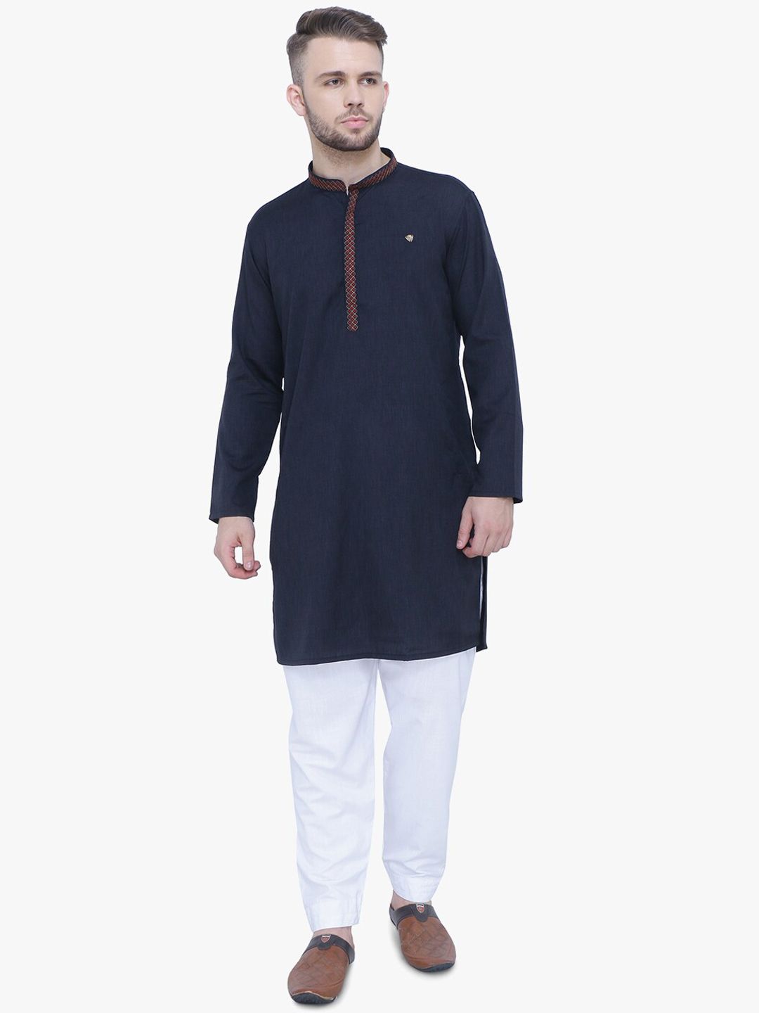 Kuons Avenue Mandarin Collar Long Sleeves Straight Kurta-image-38