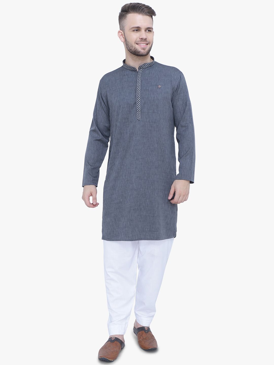 Kuons Avenue Mandarin Collar Long Sleeves Straight Kurta