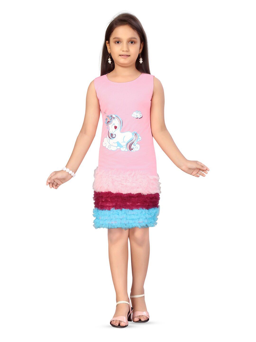 BAESD Girls Graphic Printed T-shirt Dress-image-39