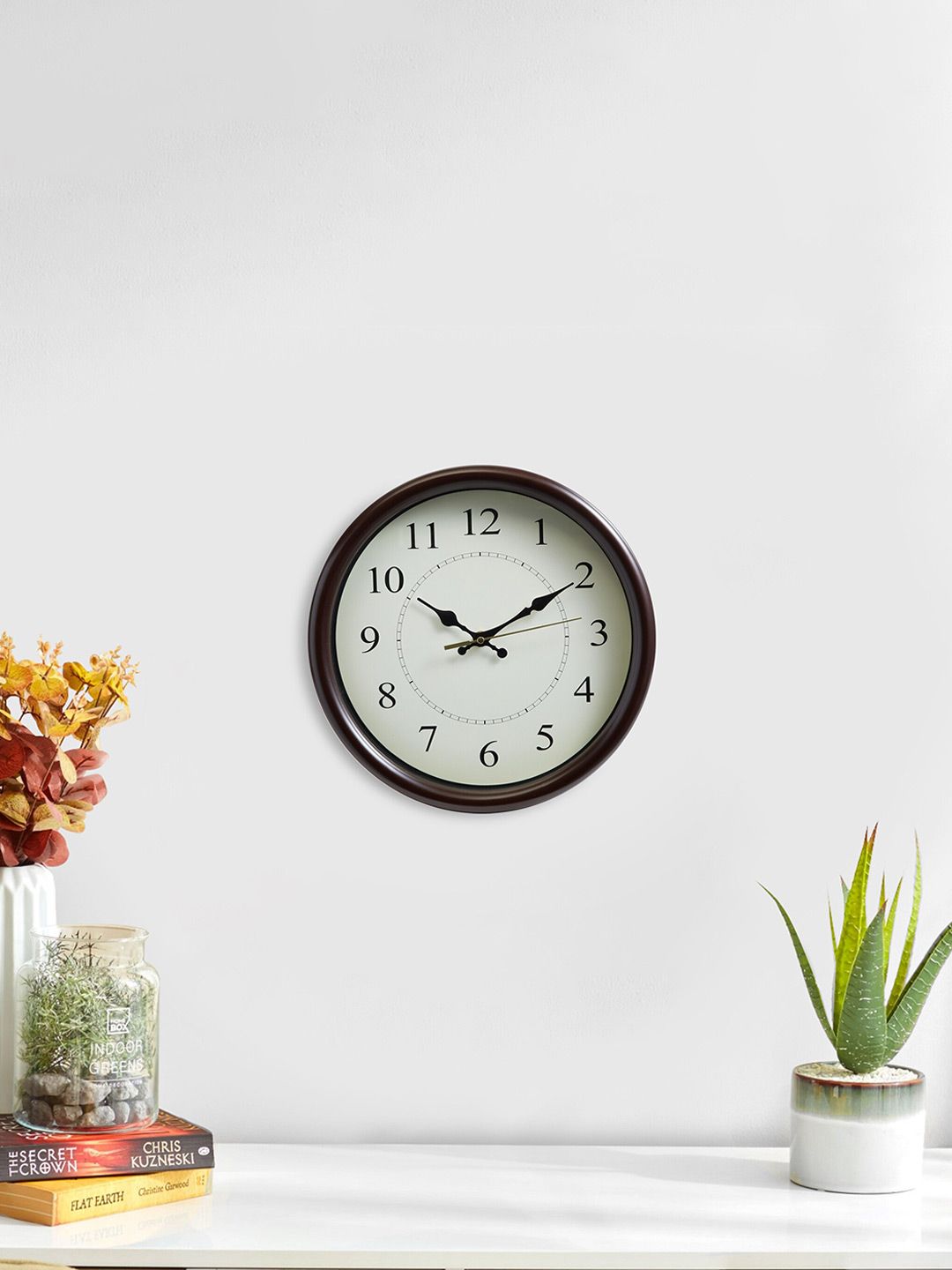 Home Centre White & Black Textured Contemporary Wall Clock-image-31