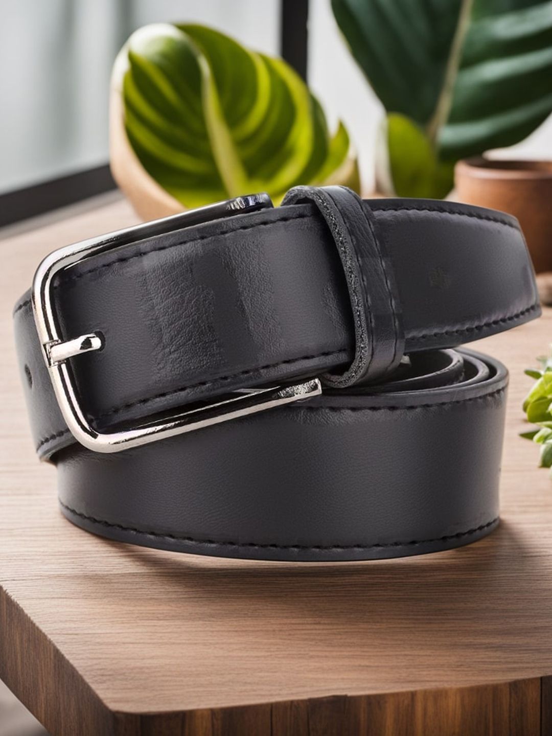 Kastner Men Black Textured Formal Belt-picture-21