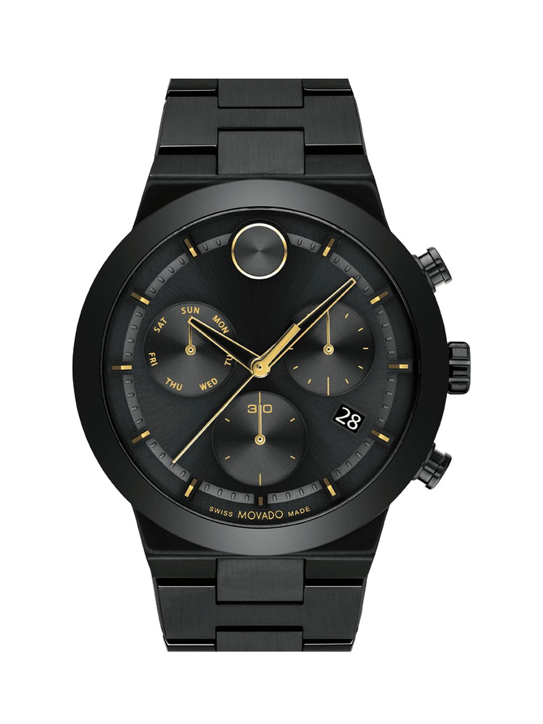 MOVADO Men Brass Dial & Stainless Steel Bracelet Style Straps Analogue Chronograph Watch-picture-47