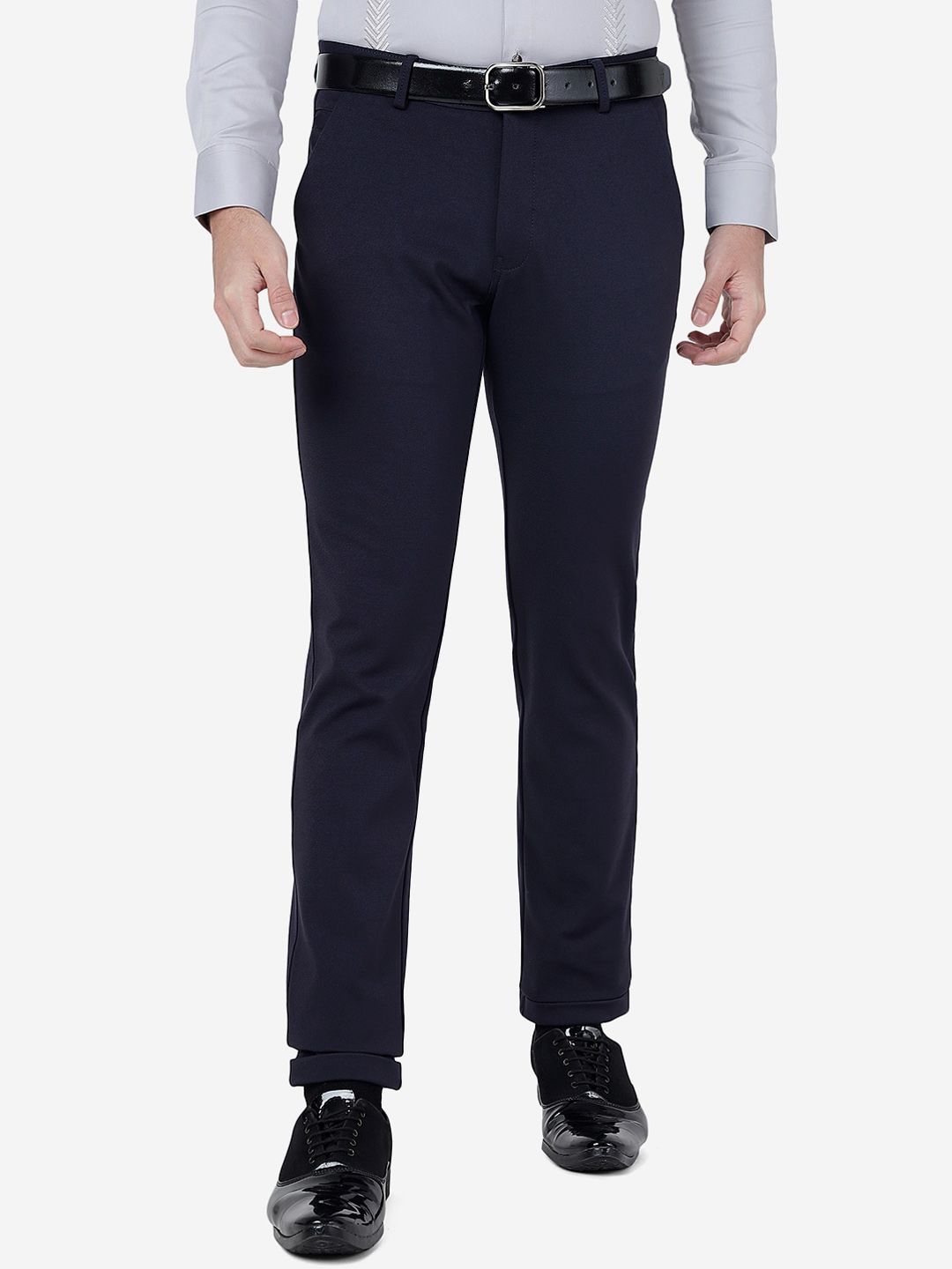 JB STUDIO Men Mid-Rise Slim Fit Formal Trousers-image-2