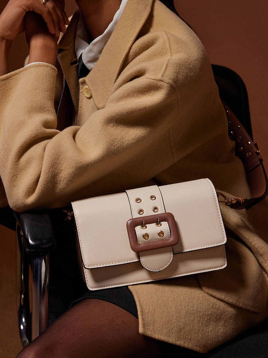 MIRAGGIO Adrianne Ivory Crossbody Bag with Adjustable & Detachable Strap-picture-38
