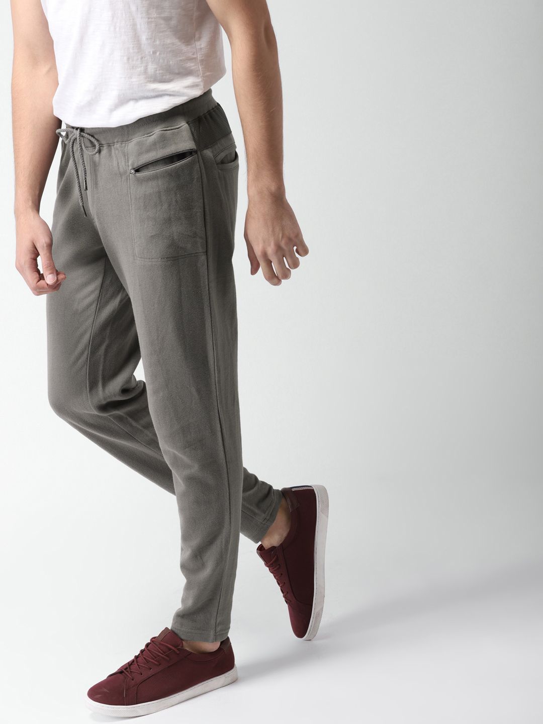 Mast & Harbour Men Grey Regular Fit Solid Track pants-image-11