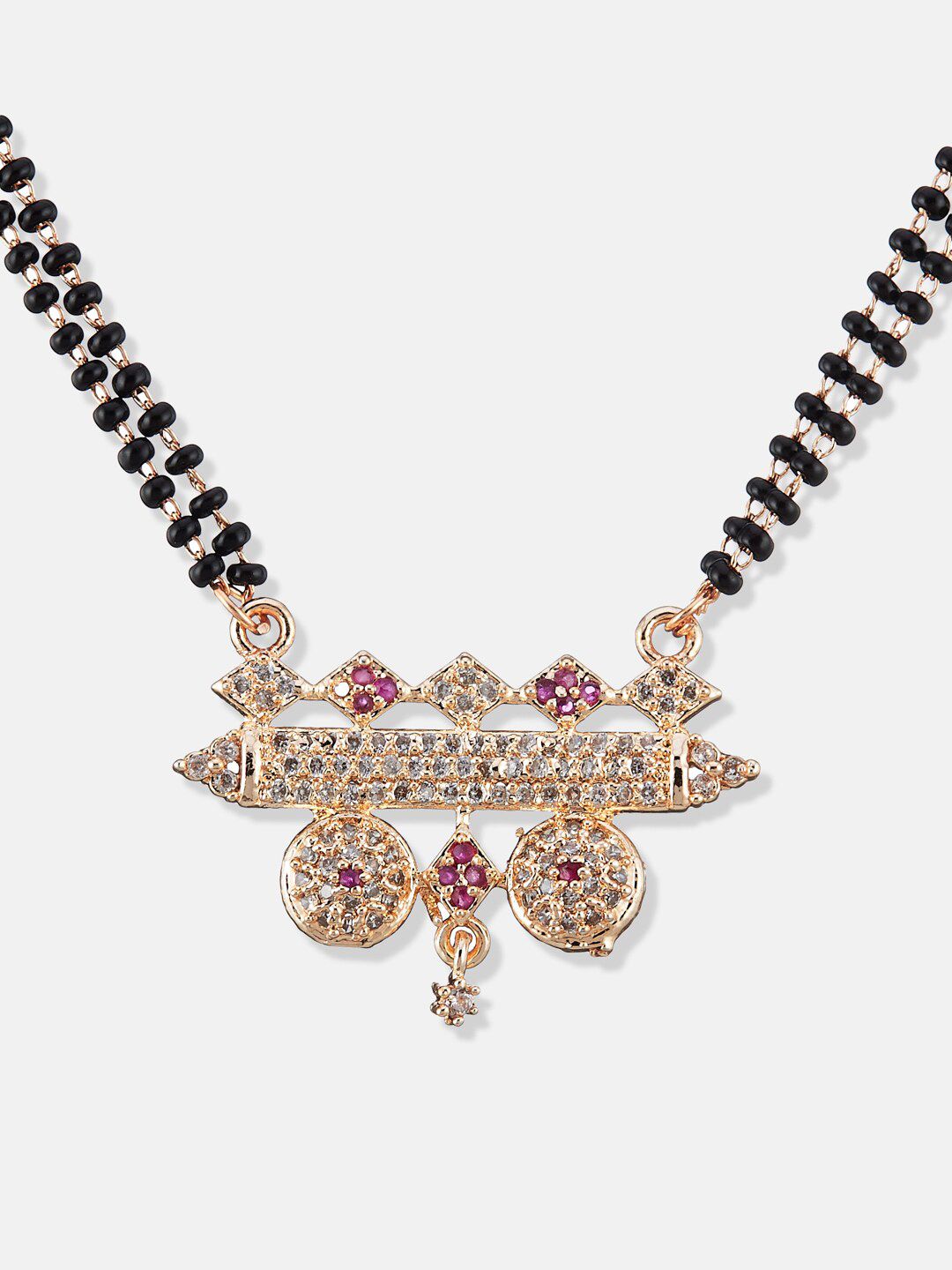 ATIBELLE Rose Gold Plated & CZ Studded Mangalsutra