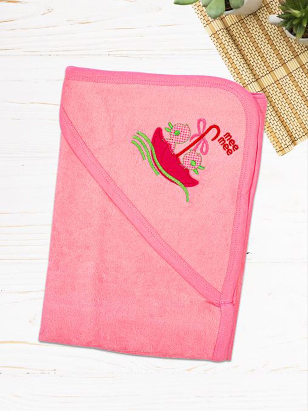 MeeMee Unisex Kids Pink Printed 200 GSM Bamboo Bath Towel-picture-17