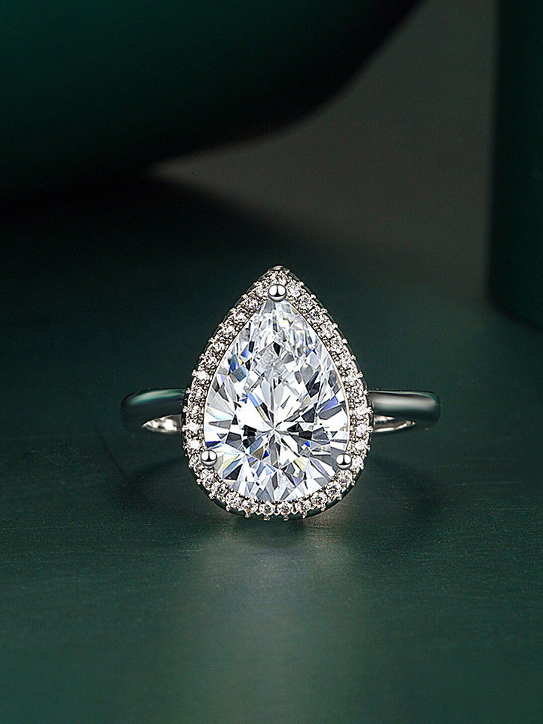 Designs & You Silver Plated CZ Studded Finger Ring-picture-39