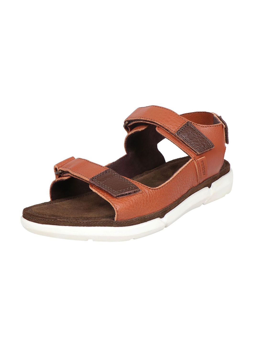 Hidesign Men Tan & White Leather Comfort Sandals-image-42