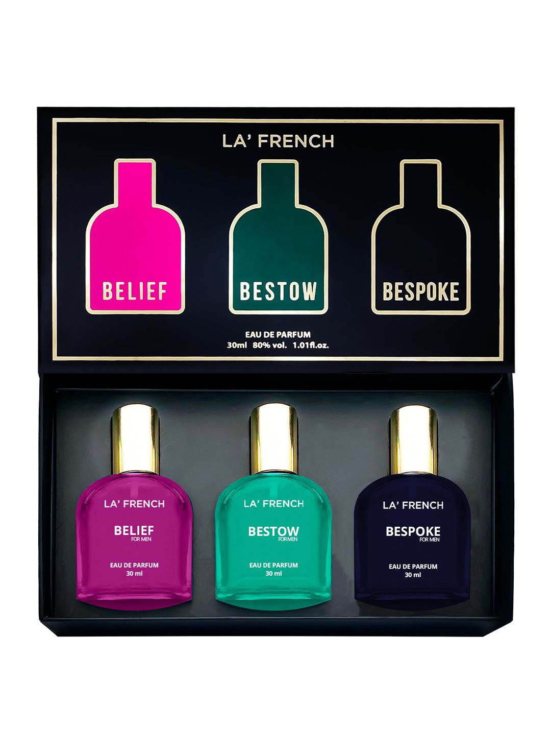 La French Set Of 3 Belief-Bestow-Bespoke Eau De Perfume - 30ml Each-image-18