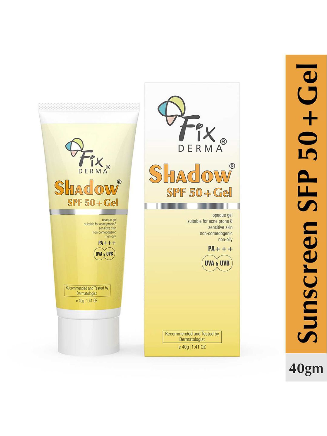 FIXDERMA Shadow SPF 50+ UVA & UVB Protection Gel Sunscreen - 40 g