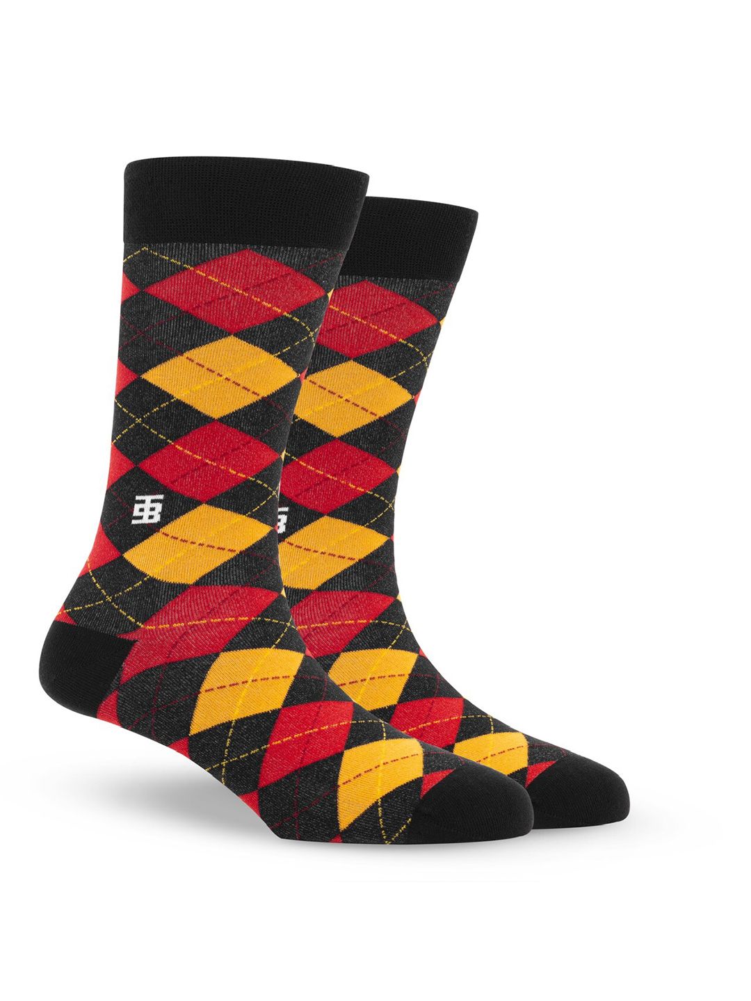 SockSoho Men Checked Cotton Calf-Length Socks-picture-12