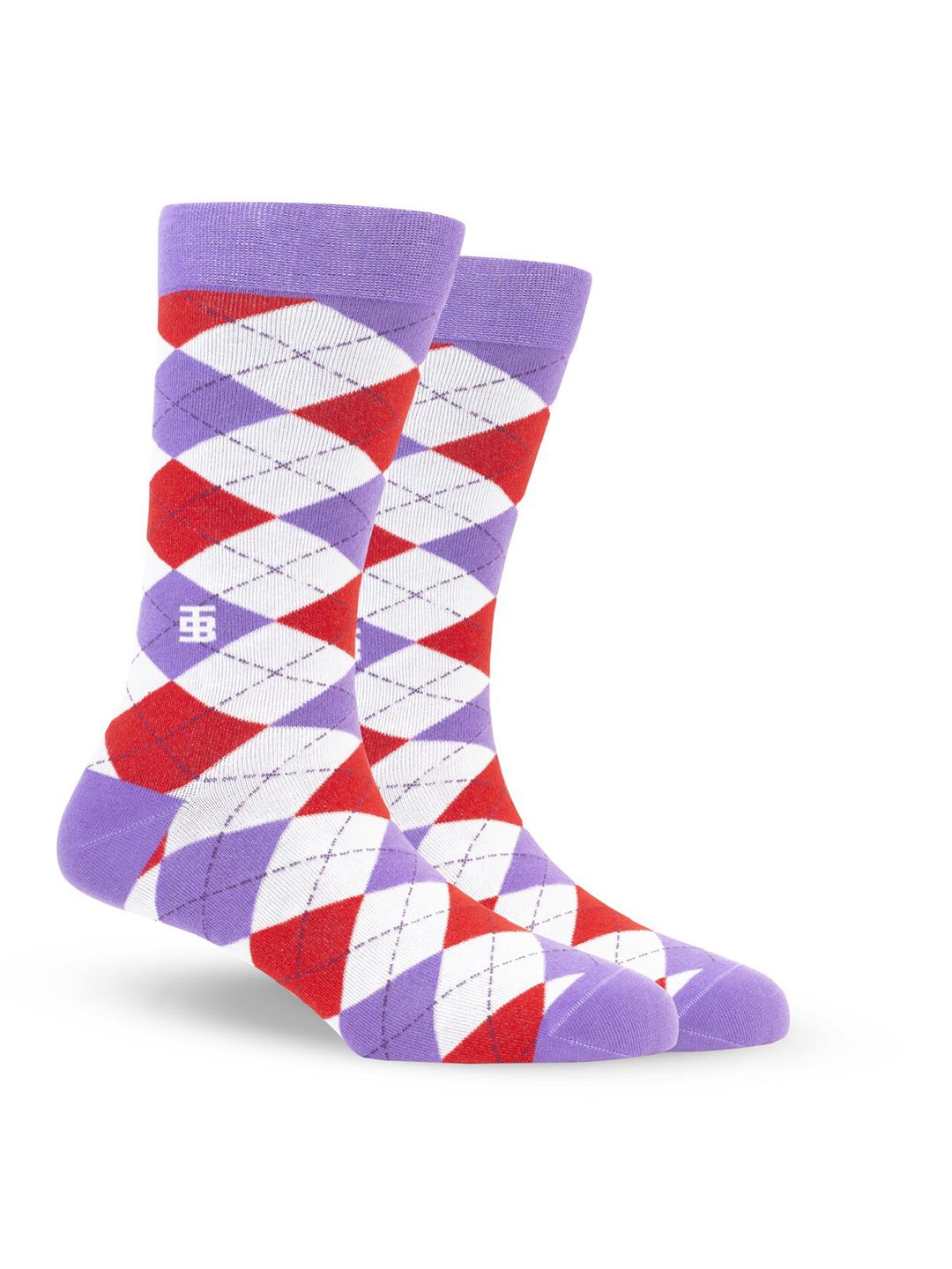 SockSoho Men Checked Cotton Calf-Length Socks-picture-24