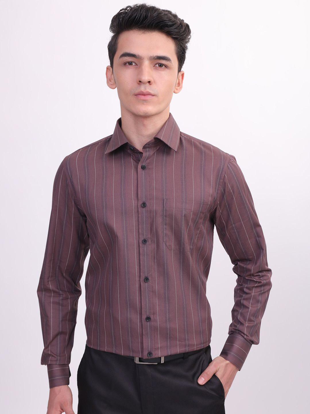 LOUIS STITCH Comfort Vertical Striped Cotton Formal Shirt-picture-38