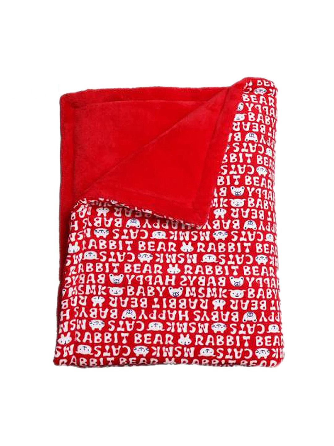 BeyBee Red & White Ethnic Motifs Mild Winter 300 GSM Single Bed Blanket-picture-3