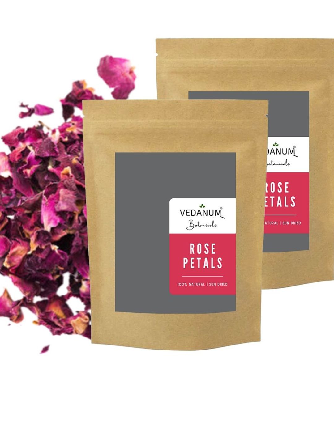 VEDANUM Set Of 2 Sun-dried Rose Petals For Face Mask-50gm Each-image-13