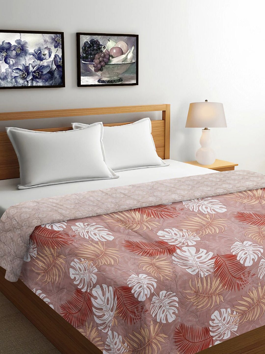 FABINALIV Floral Mild Winter 350 GSM Reversible Double Bed Comforter-image-0