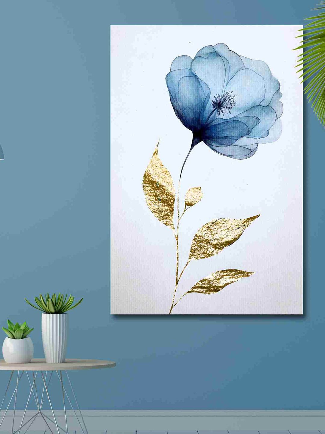 SAF Blue & Green Floral Canvas Waterproof Wall Art-picture-34