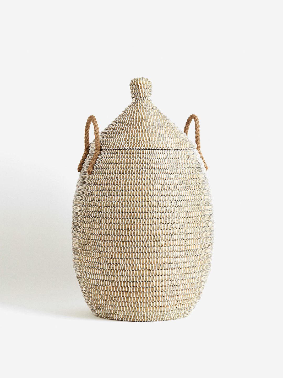 H&M Beige Large Lidded Storage Basket-image-31