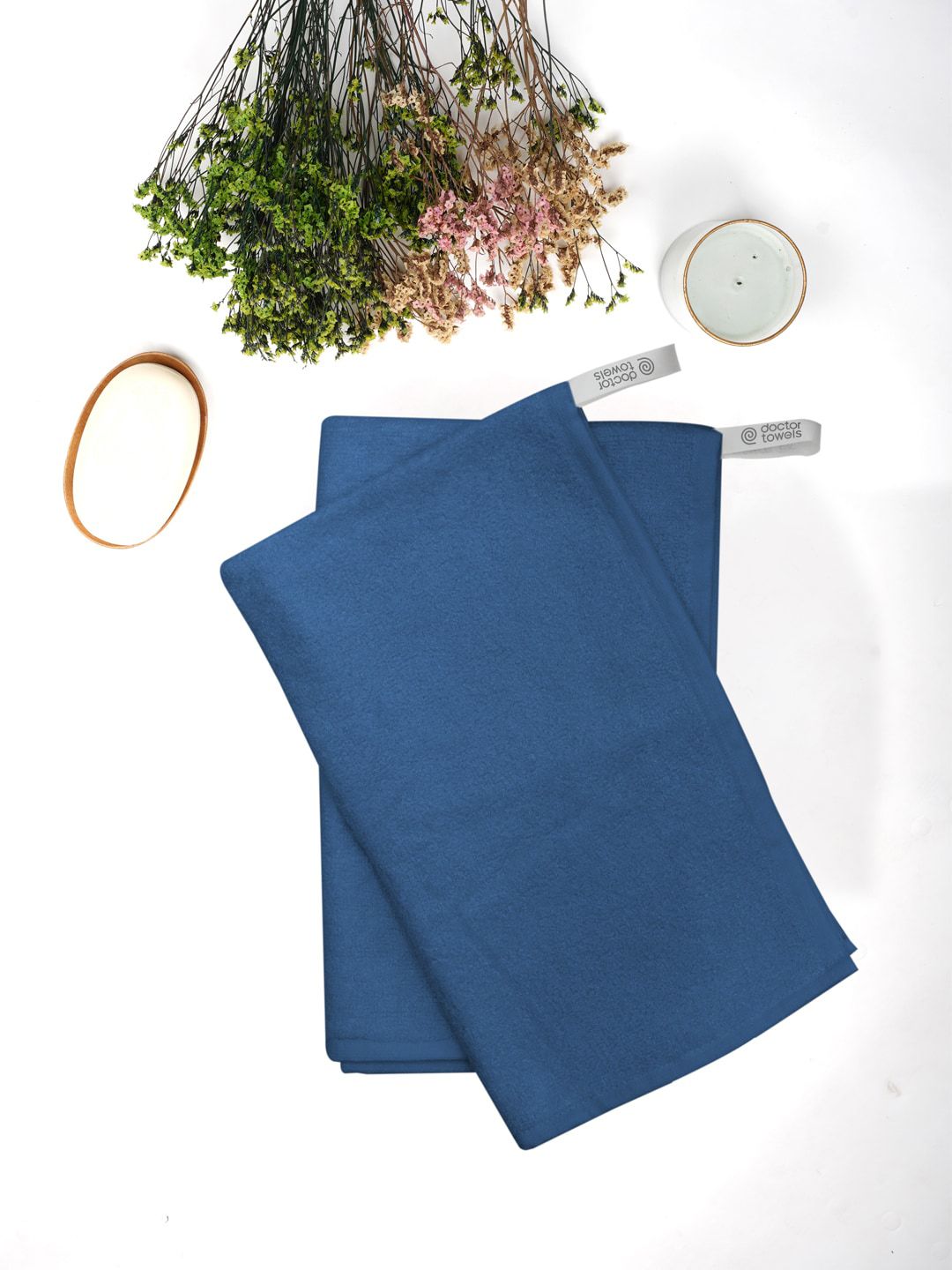 Doctor Towels Blue 2 Pieces Bamboo Terry Hand Towels-picture-25