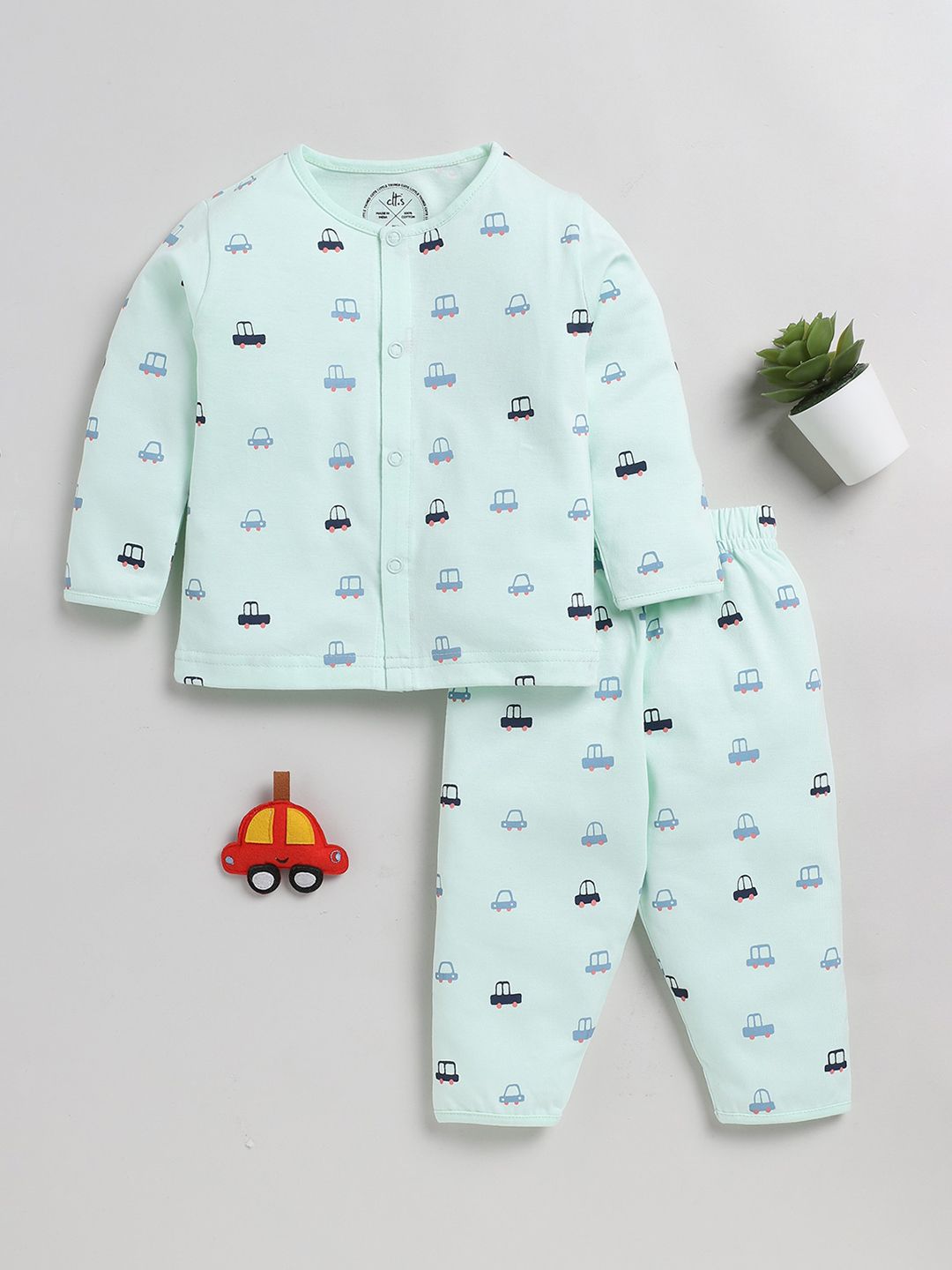 Clt.s Infants Kids Graphic Printed Pure Cotton Shirt With Pyjamas-picture-32
