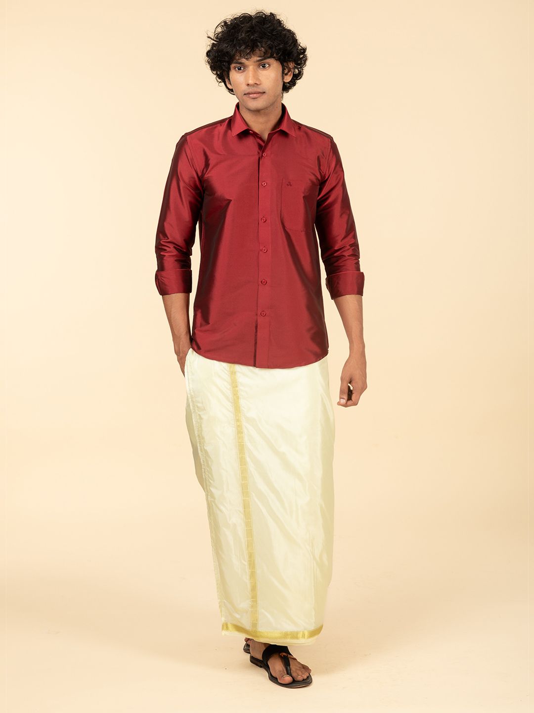 TATTVA Relaxed Slim Fit Opaque Ethnic Shirt-picture-16