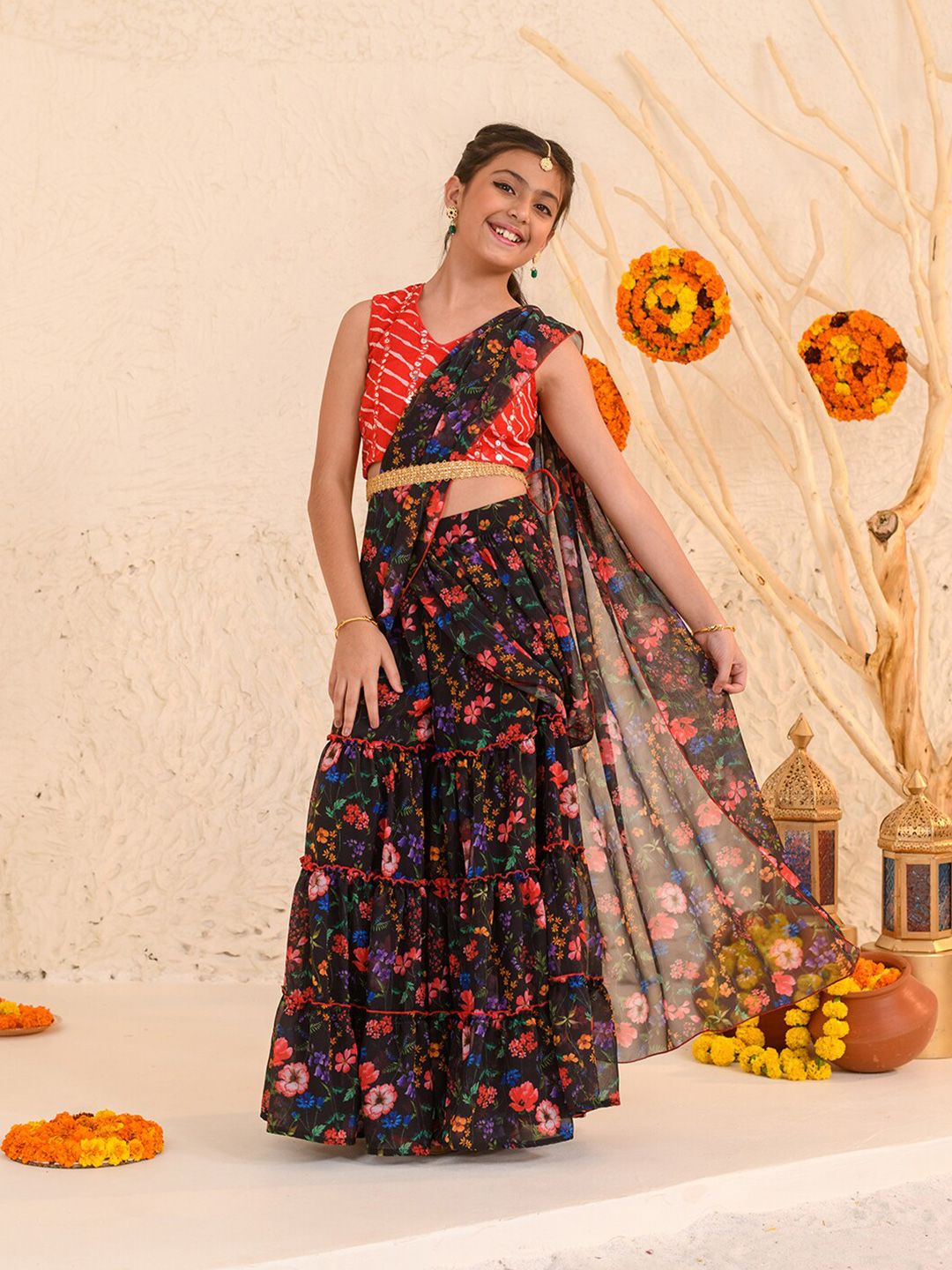 pspeaches Girls Printed Ready to Wear Lehenga Choli-picture-26