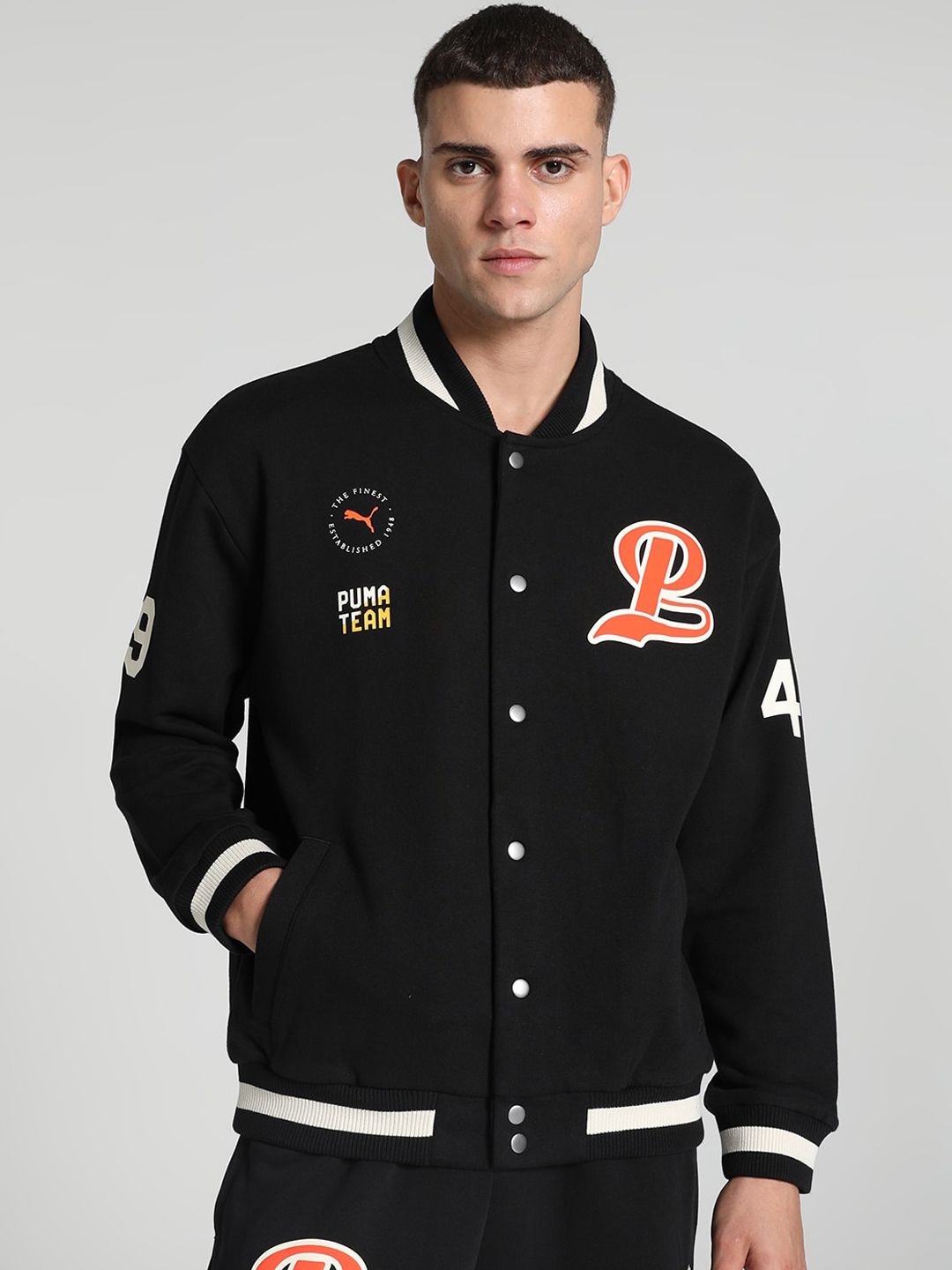 Puma Men HARRDY SANDHU Relaxed Fit Varsity Jacket