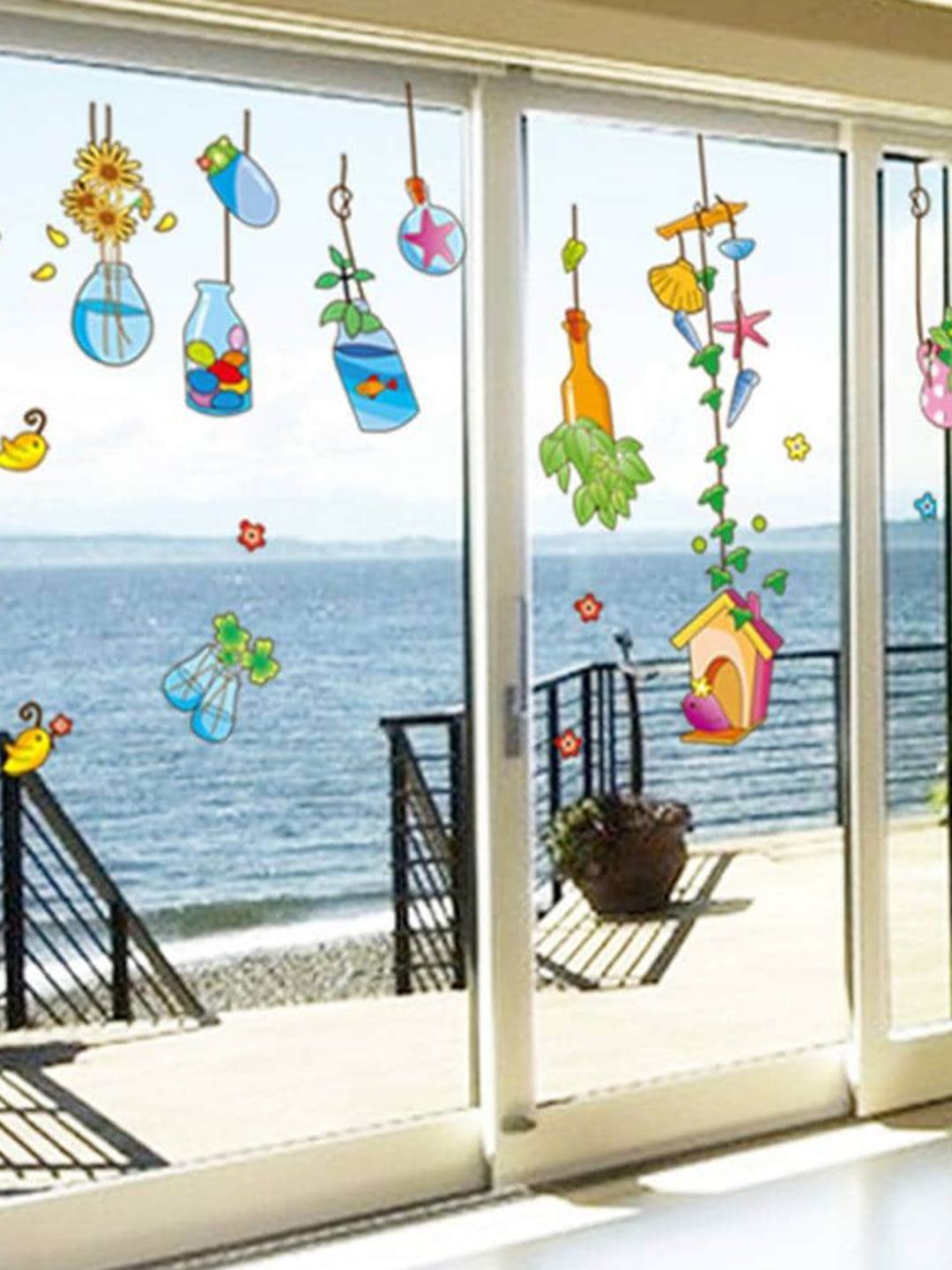 Jaamso Royals Blue & Green Hanging Drifts Bottal Mural Art Printed Wall Sticker-picture-25