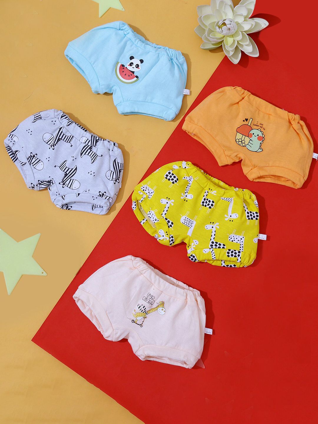 Snugkins Infants Kids Pack Of 5 Pure Cotton Anti Bacterial Briefs-picture-16