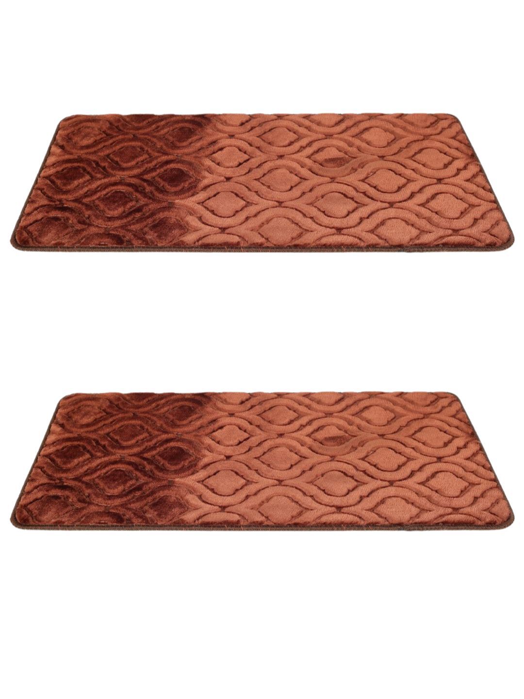 Black gold Brown 2 Pieces Textured Premium Microfiber Anti Skid Door Mats-image-38