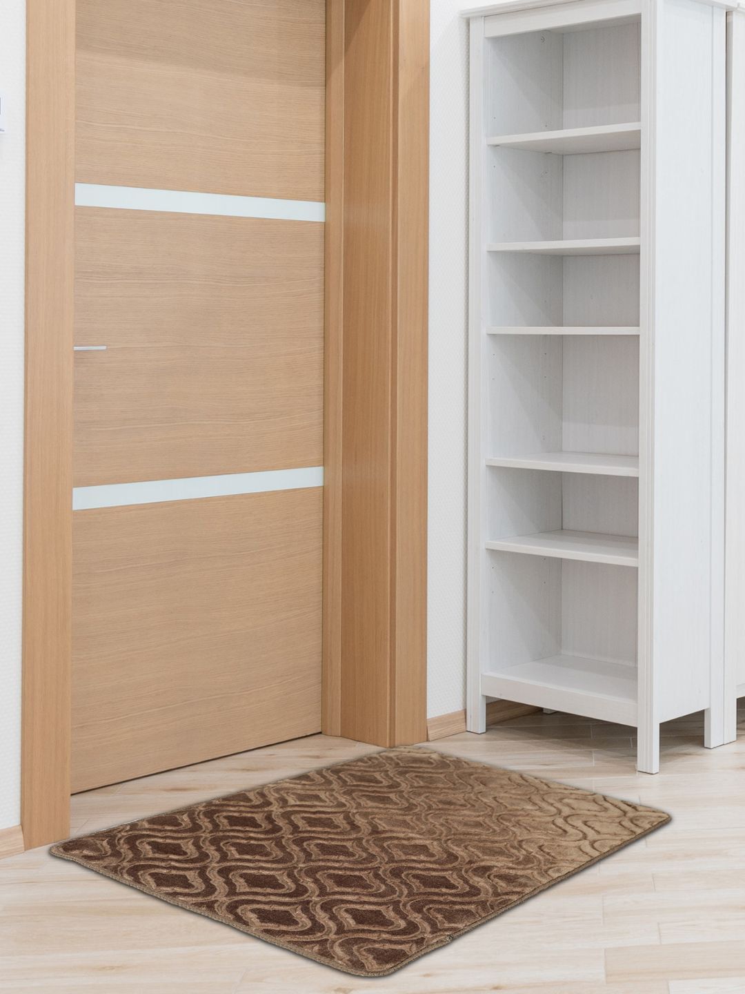 Black gold Coffee Brown Self-Design Microfiber Anti-Skid Doormats-image-25