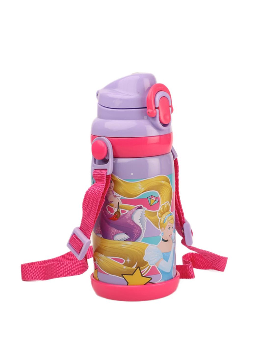 Disney Princess Purple & Pink Printed Double Wall Vacuum Flask Bottle - 600 ml