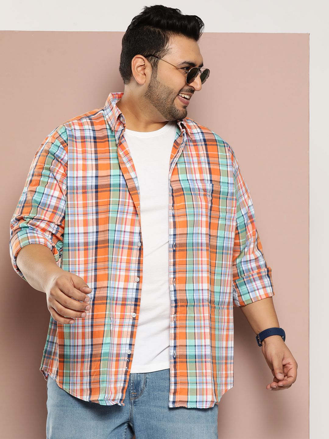 Sztori Men Tartan Checked Cotton Casual Shirt-image-43
