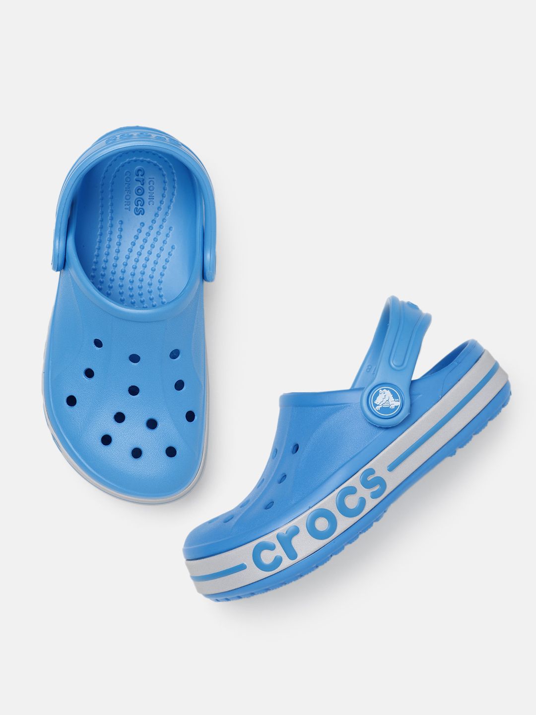 Crocs Kids Blue Bayaband Reflective Band Clogs