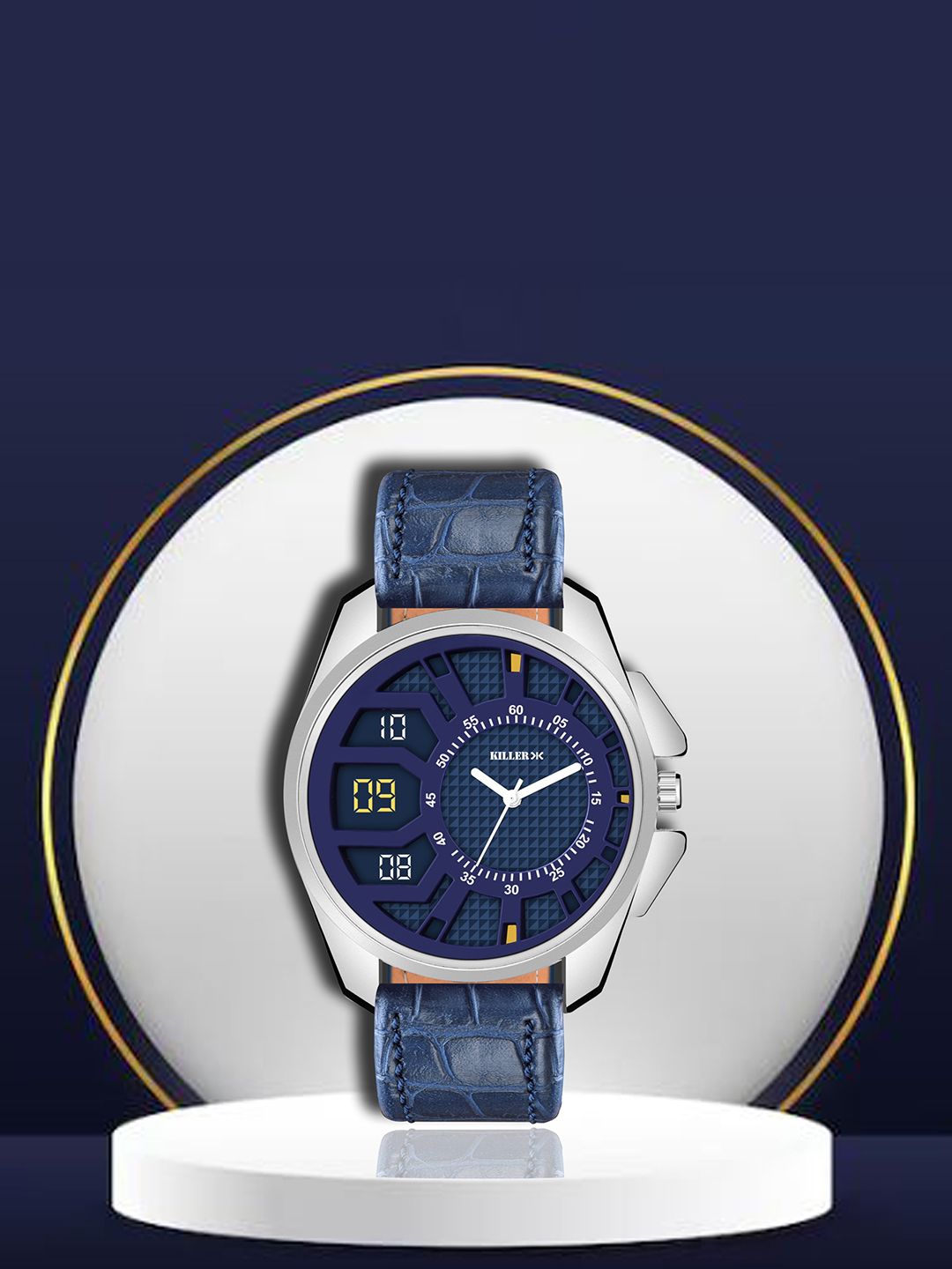 Killer Men Textured Dial & Straps Analogue Watch KL-9407-BLUE