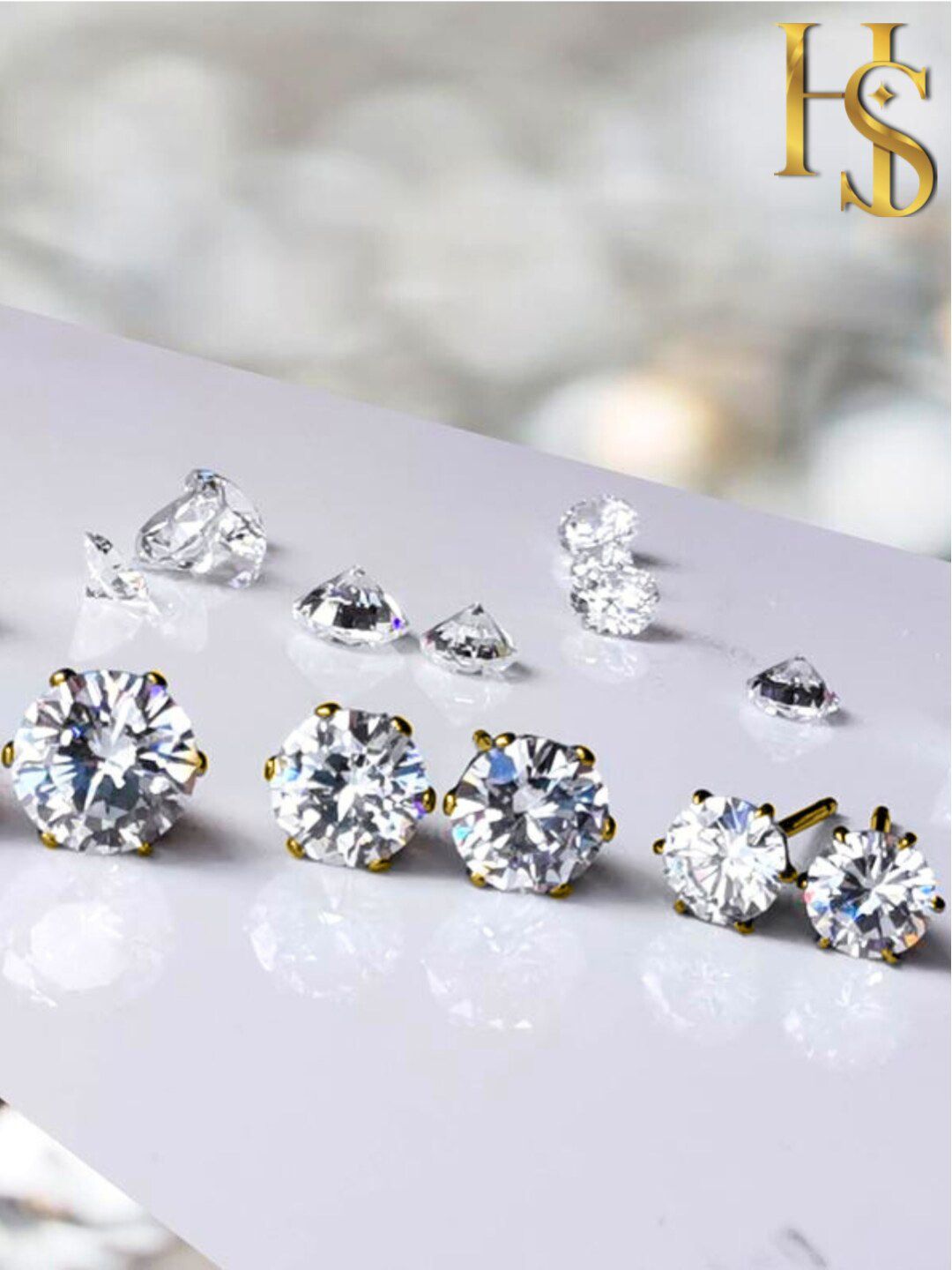HighSpark Gold Plated Contemporary Studs Earrings-picture-48