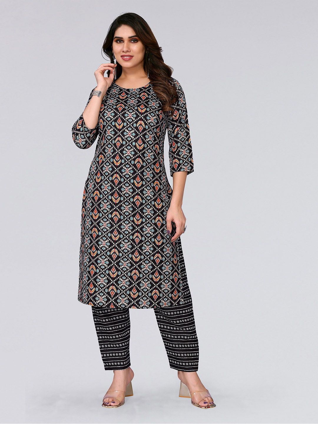 Buy KALINI KALINI Ethnic Motifs Printed Kurta With Trousers at Redfynd