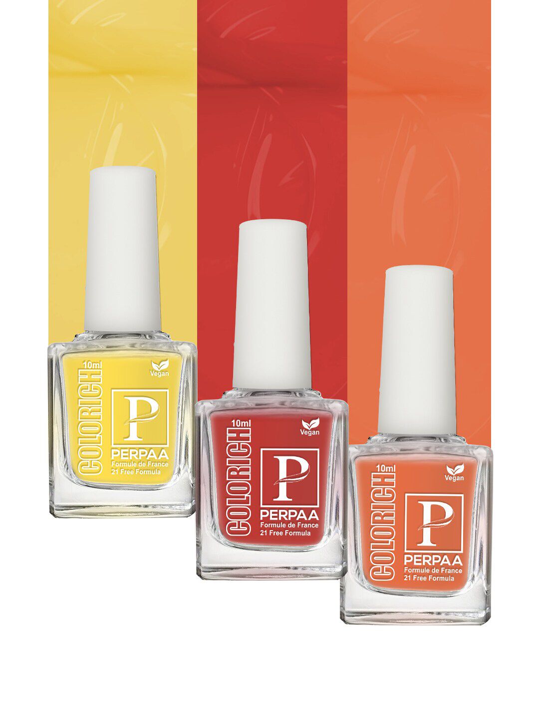 PERPAA Set of 3 Colorich Vegan 21-Free Formula Nail Polish - 10ml each-image-14